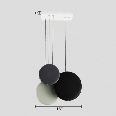 Resin Round Disc Pendant Light Nordic Style Multi Light Suspended Light for Bedroom Living Room