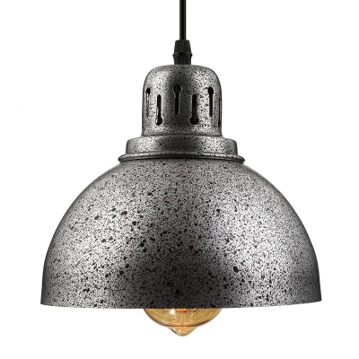 Antique Pewter Finish and Bowl Shade 8.4”Wide Mini Pendant Light in Industrial Style