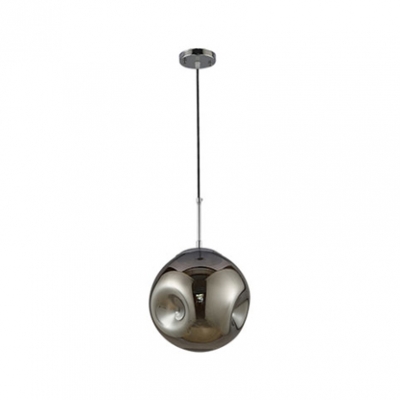 Chrome Finish Globe Hanging Light Designers Style Glass 1 Bulb Pendant Light for Bedroom