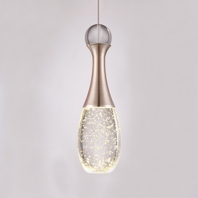 Crystal Teardrop Pendant Lamp Contemporary Single Light Hanging Light for Bedroom