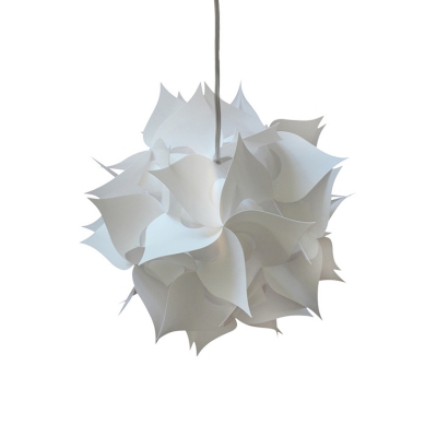 Jigsaw Puzzle Suspended Light Modern Design Plastic Single Light Hanging Lamp in White