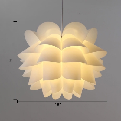 Lotus Lampshade Pendant Light Designers Style Plastic Hanging Light for Living Room