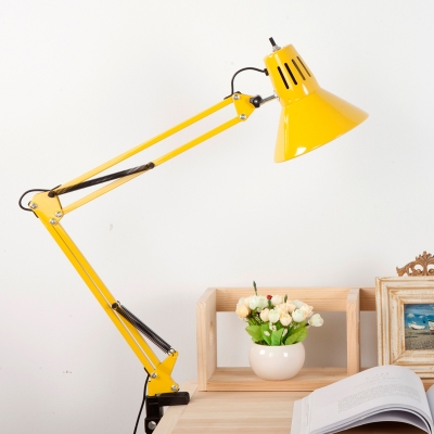 Red/Yellow Cone Reading Light Modern Design Rotatable Metal 1 Head Desk Lamp for Children Room