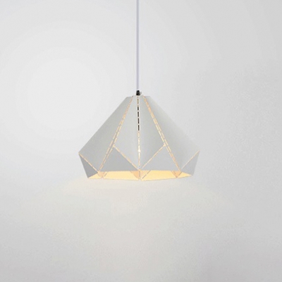 1 Bulb Origami Hanging Lamp Stylish Modern Steel Ceiling Pendant Light in White for Porch