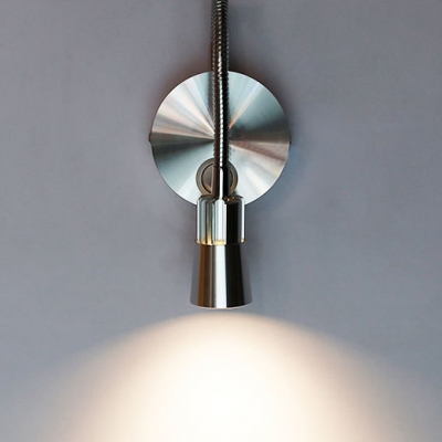 1 Head Gooseneck LED Wall Sconce Modern Design Adjustable Metal Bedside Reading Light