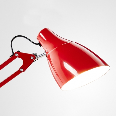 Single Head Arm Adjustable Table Light Modernism Metallic Standing Table Lamp in Red