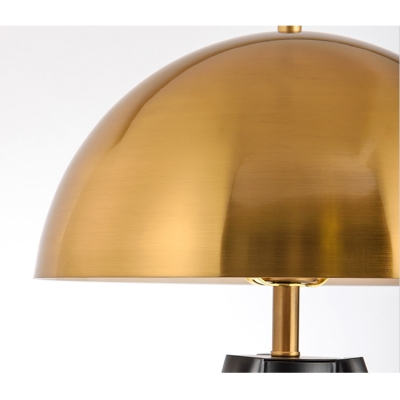 Antique Brass Dome Table Lamp Vintage Designers Style Steel Desk Light for Study Room