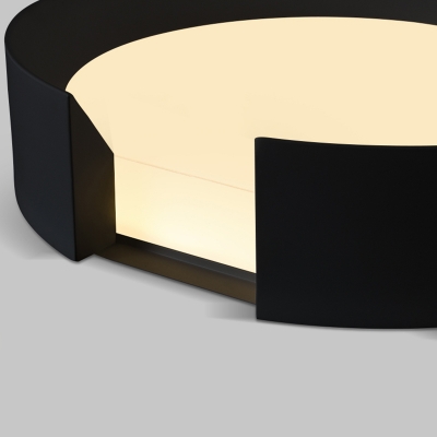 Contemporary C Shape Flush Mount Lighting Acrylic 1 Light Ceiling Light in Black