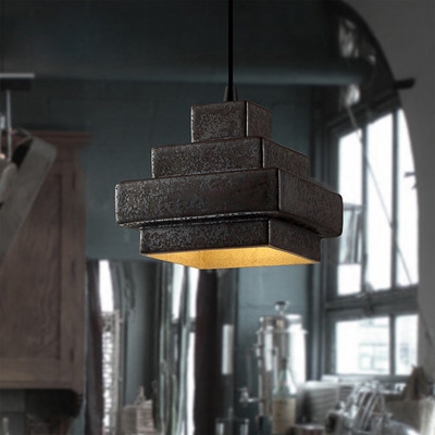 Industrial Rustic 4 Light Pendant Lighting in Wrought Iron for Cafe Bar Restaurant