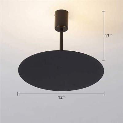 Modern Style Matte Black Pendant Metal Disc Shade Hanging Light for Bar Restaurant