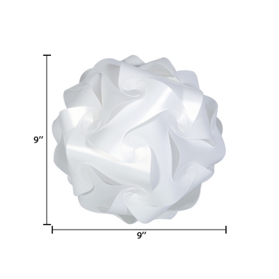 Plastic Jigsaw Ceiling Pendant Light Stylish Modern 1 Light Suspended Lamp in White for Kids
