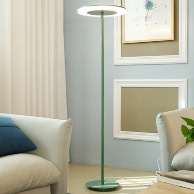 Post Modern Disc Floor Light Sitting Room Bedroom Acrylic LED Standing Light in Blue/Green/Yellow
