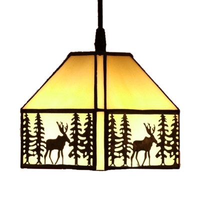 Rustic Style 6/12/18 Inch Hanging Pendant Lighting in Tiffany Stained Glass Style