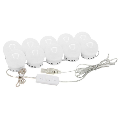 Third Gear Ball Vanity Mirror Light USB Powered Light 10 Bulbs Makeup Lighting Fixture