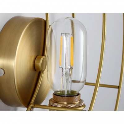 1 Light Moon Shape Sconce Light Modern Chic Lighting Fixture in Gold Metal Frame for Bedroom
