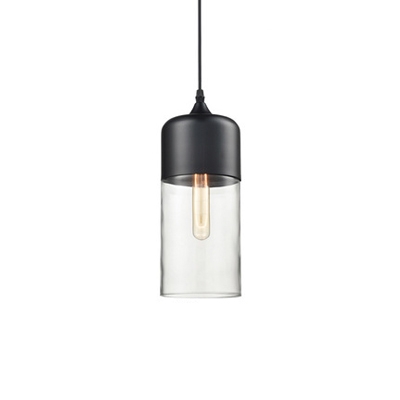 Bottle Shade Drop Light Concise Modern Amber/Clear Glass Single Light Suspended Lamp