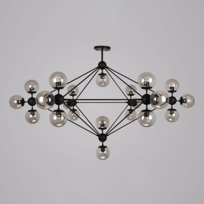 Clear Glass Modo Chandelier Contemporary Multi Light Decorative Ceiling LED Light for Hall
