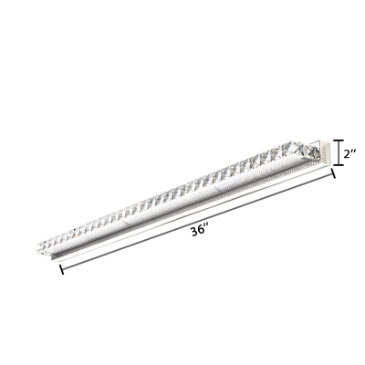 Crystal Linear LED Vanity Light Contemporary Makeup Lighting Fixture in Chrome Finish