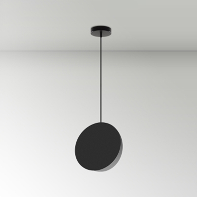 Disc Shade LED Hanging Light Minimalist Designers Style Metal Ceiling Light in Black