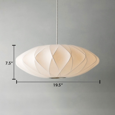 Fabric Saucer Lighting Fixture Minimalist 1 Bulb Accent Ceiling Pendant Lamp for Coffee Shop