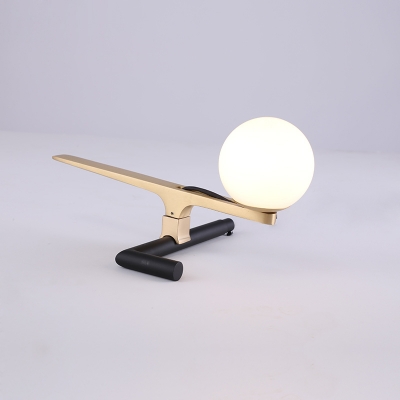Globe Table Lamp Designers Style Opal Glass 1 Head Table Light in Brass for Coffee Shop