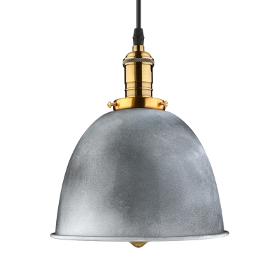 Industrial Dome Hanging Pendant Light in Old Silver for Kitchen Pool Table Restaurant