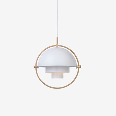 Metal Mobile Shade Pendant Light Contemporary 1 Light Hanging Lamp in White for Bedside