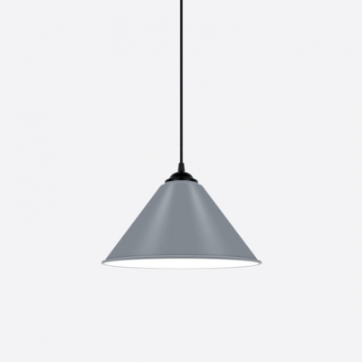 Metallic Cone Pendant Lamp Modernism 1 Head Accent Drop Light in Gray for Dining Room