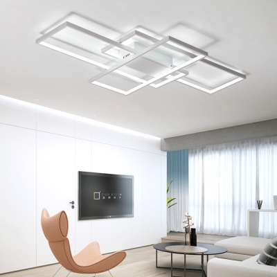Modernism Rectangle Frame Wall Lamp Acrylic LED Sconce Lighting in White for Living Room