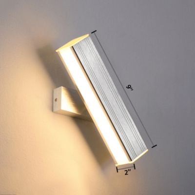 Silver Linear LED Wall Sconce Modern Simple Rotatable Aluminum Wall Mount Fixture for Corridor