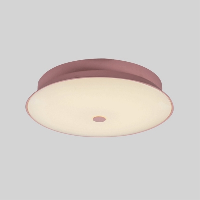 Tapered LED Flush Light Fixture with Acrylic Shade Pink/Yellow Art Deco Ceiling Fixture for Restaurant