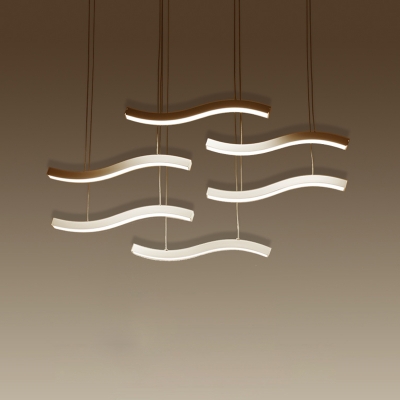 Wave Pendant Light Simplicity Acrylic Multi Light Suspended Light for Living Room