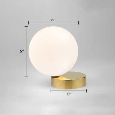 1 Light Sphere Flush Light Fixtures Contemporary Milky Glass Flush Mount Lighting in Gold
