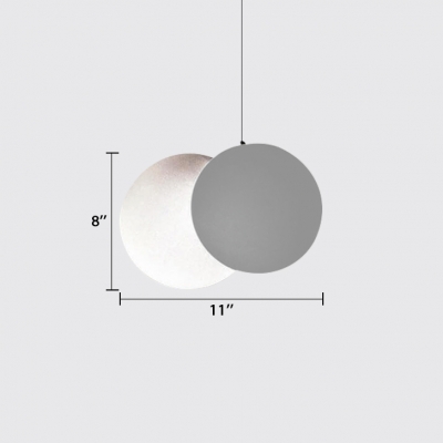 Acrylic Shade Moon Hanging Light Nordic Style White Finish LED Pendant Lamp for Cafe Restaurant