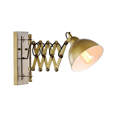 

Brass Finish Dome Wall Light Retro Style Extendable Iron Single Light Wall Light Sconce for Study Room, HL499270