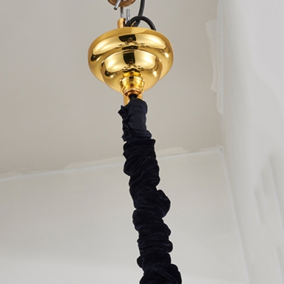 Golden Bell Shape Lighting Fixture Post Modern Iron 1 Head Suspended Lamp for Foyer