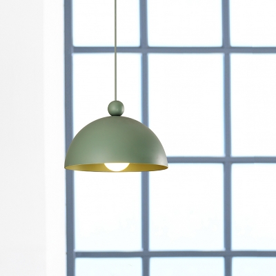 Half Globe LED Pendant Lamp Macaron Simple Colorful Metal Ceiling Light for Children Room