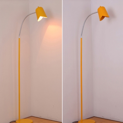 Metallic Floor Light with Dome Shade Blue/Pink/Yellow Single Light Standing Light for Baby Room