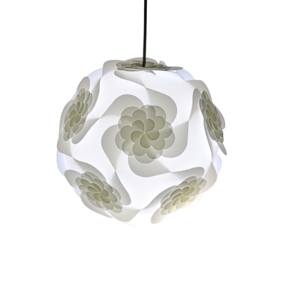 Simple Modern Floral DIY Drop Light Plastic Single Light Suspension Light in White