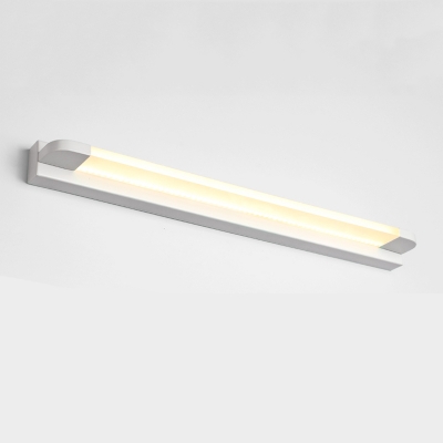 Straight Bar Cosmetic Light Contemporary Acrylic Vanity Light in White for Dressing Room