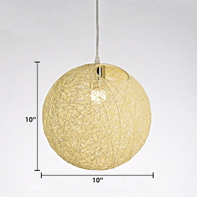 Weave Round Shape Suspended Lamp Designers Style Colorful Rattan Hanging Light for Balcony