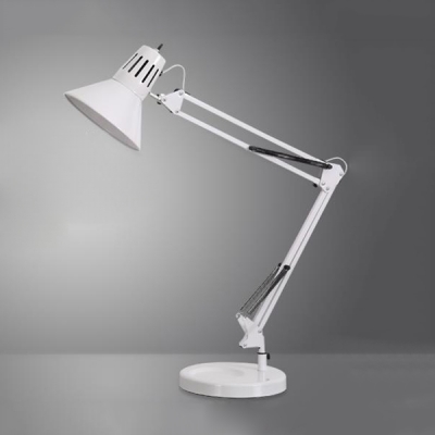 White Finish Dome Desk Light Modernism Iron 1 Head LED Desk Lamp for Study Room