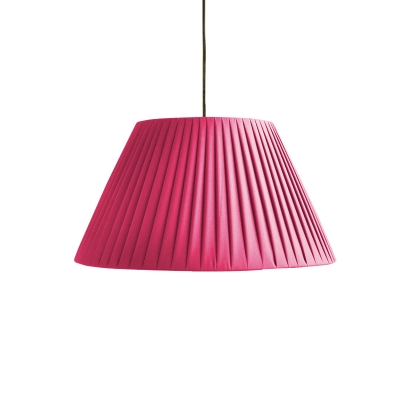 1 Head Tapered Suspended Light with Coffee/Shock Pink Fabric Shade American Retro Pendant Lamp