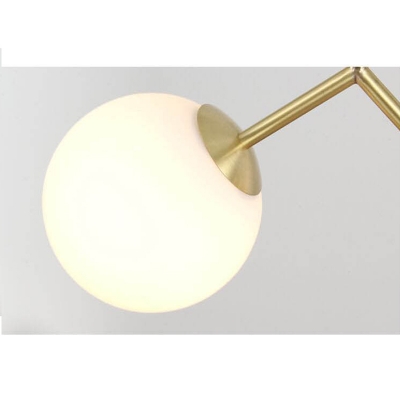 2 Heads Modo Chandelier Light Contemporary Frosted Glass Hanging Lamp in Brass Finish