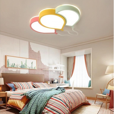 Acrylic Balloon Design Ceiling Lamp Living Room Restaurant LED Flush Light Fixture in Multi Color