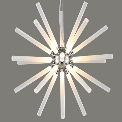 Post Modern Snowflake Chandelier Light Acrylic Multi Light LED Suspension Light in Chrome