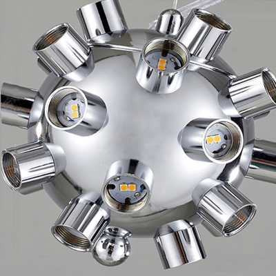 Post Modern Snowflake Chandelier Light Acrylic Multi Light LED Suspension Light in Chrome