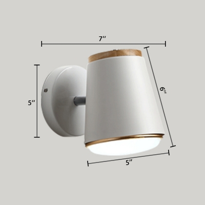 Rotatable Conical LED Wall Light Designers Styles Metal 1 Light Wall Sconce in White