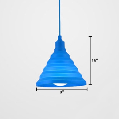 Silicone Cone Suspension Light Colorful Stylish Kindergarten 1 Head Hanging Light fixtures