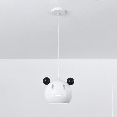 White Cartoon Mouse Hanging Light Modernism Iron Single Light Pendant Lamp for Children Bedroom